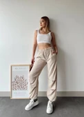 Paraşüt pantolon bej thumbnail 1