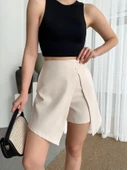 İki düğmeli şort etek S24046 thumbnail 4