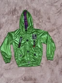 2-8 yaş arası erkek çocuk kapşonlu astarlı mont yağmurluk bennetton yeşil thumbnail 3