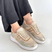 Tanwe Bej Cilt Bağcıklı Spor Ayakkabı thumbnail 4