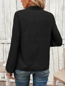 Kadın Uzun Kollu Hakim Yaka Bluz thumbnail 2