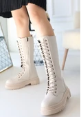 Mennd Bej Cilt Bağcıklı Çizme thumbnail 2