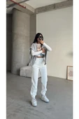 3 iplik şardonlu paça lastikli eşofman beyaz is001 thumbnail 7