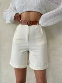 Gabardin kumaş şort thumbnail 1