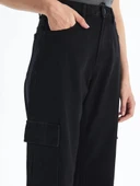 Kargo cep jeans pantolon siyah thumbnail 4