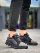 KB-X46 Kuback Siyah Gri Yüksek Siyah Taban Günlük Spor Ayakkabı thumbnail 5