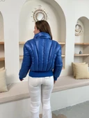 Puffer kısa mont mavi st25534 thumbnail 4