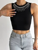 fitilli kaşkorse yakası zincirli atlet siyah thumbnail 2