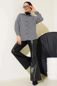 3852 Kazayağı Desen Gömlek - Siyah thumbnail 2