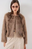 Peluş Kürk Mont 5225 - Bisküvi thumbnail 3