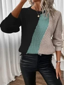 Kadın Uzun Kollu üç Renk Triko Bluz thumbnail 1