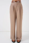 Yüksek Bel Palazzo Pantolon 30051 - Bej thumbnail 2