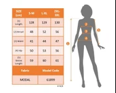 Kadın Uzun Kollu Bisiklet Yaka Yandan Bağlamalı Uzun Modal Elbise thumbnail 4