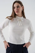 Kurdale Detay Uzun Kollu Bluz 977 - Beyaz thumbnail 3