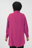 Uzun Gömlek Tunik 5945 - Fuşya thumbnail 3