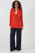 Kruvaze Yaka Blazer Ceket 0722 - Kiremit thumbnail 2