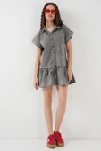 Kısa Kot Elbise 2530 - Füme thumbnail 2