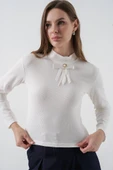 Kurdale Detay Uzun Kollu Bluz 977 - Beyaz thumbnail 1