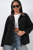Cep Detaylı Oversize Ceket 5973 - Siyah thumbnail 1