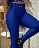 Kadın Yüksek Bel Belden Toka Detaylı Dalgıç Tayt thumbnail 1