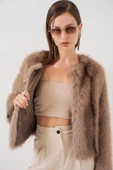 Peluş Kürk Mont 5225 - Bisküvi thumbnail 4