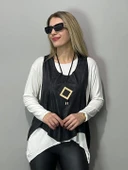 Kadın Siyah Deri Yelekli Kolye Dahil üçlü Takım thumbnail 4