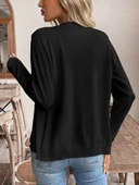 Kadın Uzun Kollu önden Düğmeli Triko Ceket thumbnail 5