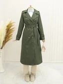 Astarlı Kemerli Trenckot -Haki thumbnail 3