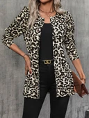 Kadın Uzun Kollu Alın Omuz önü Açık şardonlu Dalgıç Ceket thumbnail 7