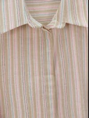 Arkası Uzun Kabartma Çizgili Oversize Gömlek -Vizon thumbnail 2