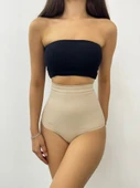 Silikonlu Uzun Bel Slip Korse -Krem thumbnail 2
