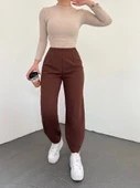 Beli Lastikli Balon Pantolon -Kahve thumbnail 1