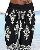 Kadın Beli Lastikli Etnik Desenli Kapri Süprem Pantolon thumbnail 3