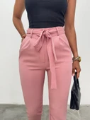 Kemerli Bilek Pantolon     -Pudra thumbnail 5