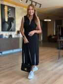 Kadın Modal Kumaş Fermuarlı Kolsuz Midi Boy Elbise thumbnail 5