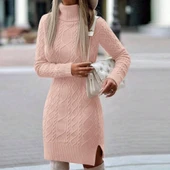 Loren Yünlü Motifli Midi Boy Triko Elbise thumbnail 2