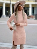 Loren Yünlü Motifli Midi Boy Triko Elbise thumbnail 1