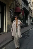 TRENCH KISA ŞANEL BOY - Taş thumbnail 1