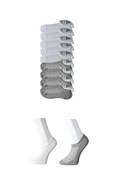 LitaeTrend Gri ve Beyaz Erkek Görünmez Çorap 9 çift thumbnail 1