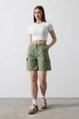 Cargo Cepli Şort - Haki thumbnail 3