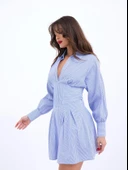 6558 ELBİSE-MAVİ BEYAZ ÇİZGİLİ thumbnail 1