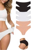 LitaeTrend 6 Adet Kadın Dikişsiz Lazer Kesim Esnek İz yapmayan Külot S4 thumbnail 1