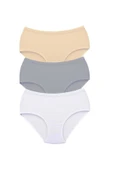 LitaeTrend 3 Adet Tutku Kadın Yüksek Bel Bato Kalın Lastik Külot S10 thumbnail 1