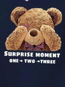 Kadın Uzun Kollu Bisiklet Yaka Ayıcık Desenli Viskon Iki Iplik Bluz thumbnail 3