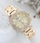 Zarif Ve Şık Özel Tasarım Zirkon Taşlı Metal Bayan Kol Saati (gold) thumbnail 2