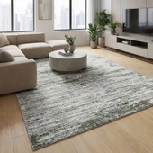 Gri Yeşil Salon Halısı Modern Dokulu Dijital Baskılı Kaymaz Tabanlı Halı thumbnail 1