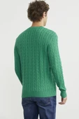 Pamuklu Saç Örgü Detaylı Triko Kazak - Yeşil thumbnail 5
