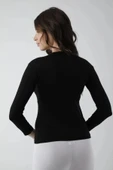 LitaeTrend Vivaldi Kadın Siyah Uzun Kol Bisiklet Yaka Body Likralı 352 thumbnail 3