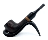 Pipsan İşlemeli El Yapımı Gül Kökü (Briar) Mini Pipo 9mm Filtreli - Model No: 14 thumbnail 1