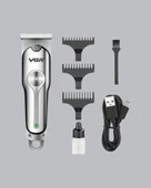 CEYLAN ADAM Gümüş Desenli Şarjlı Tıraş Makinesi – 120 Dakika Çalışma Süresi, 3 Başlıklı thumbnail 3